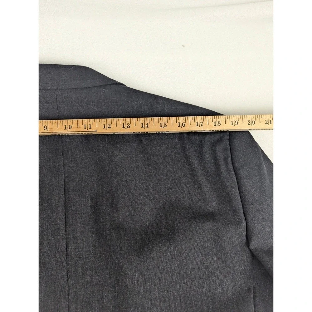 Pronto Uomo Mens Wool 44S 38x29 Charcoal Gray Flat Front Dress Pants Trousers